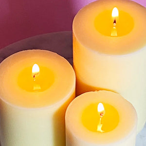 Organic pillar beeswax candles set